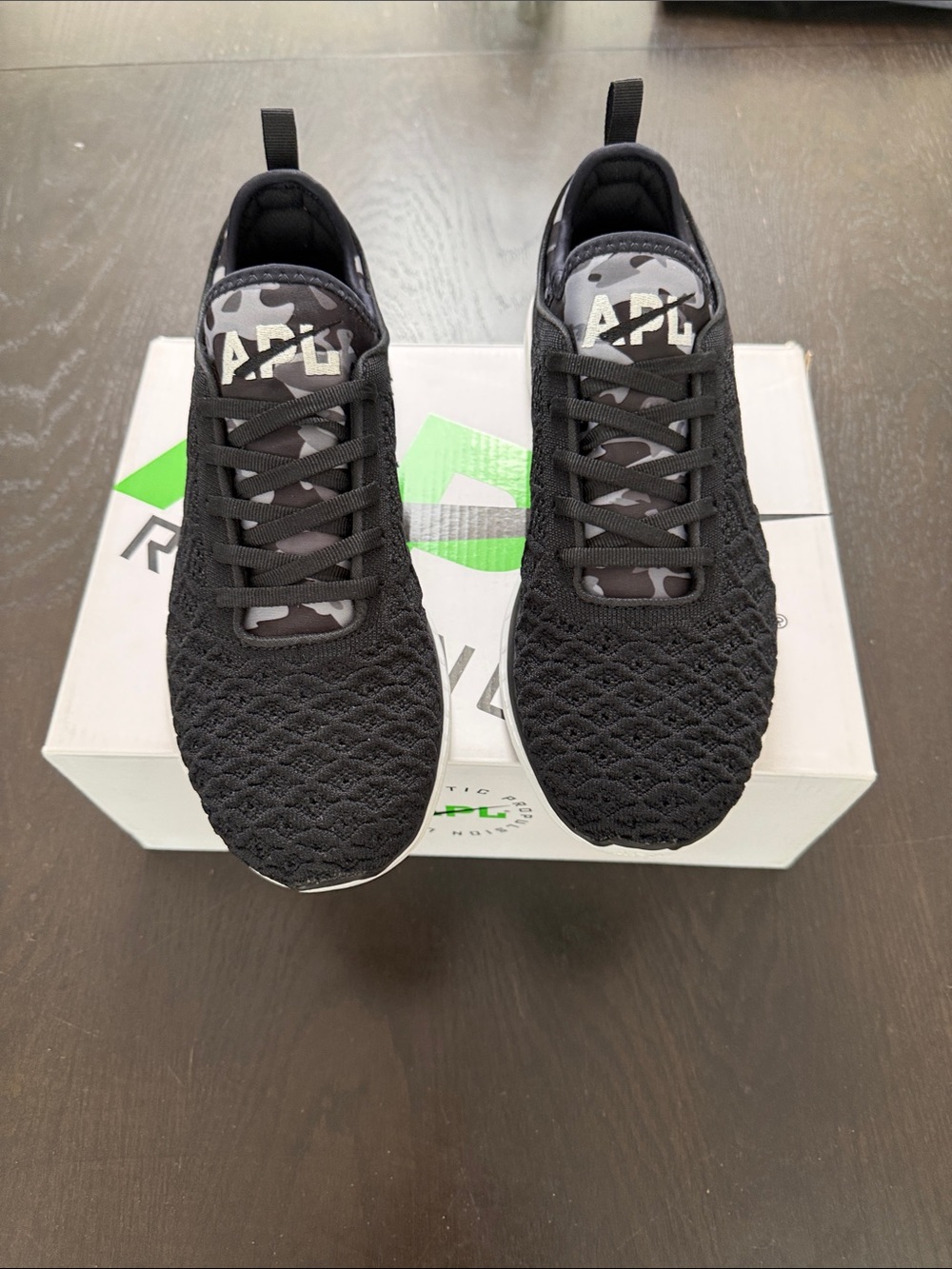 APL Black Knit Sneakers with Camo Tongue Accents